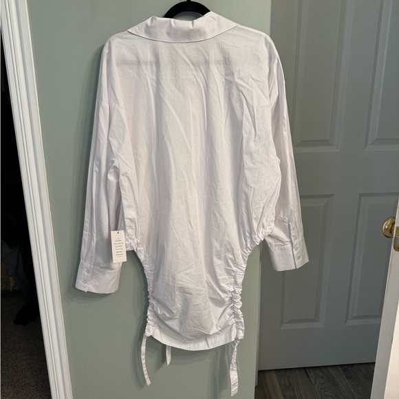 Tunnel Cutout Hem Button Down Shirt NWT 20 - Picture 6 of 7